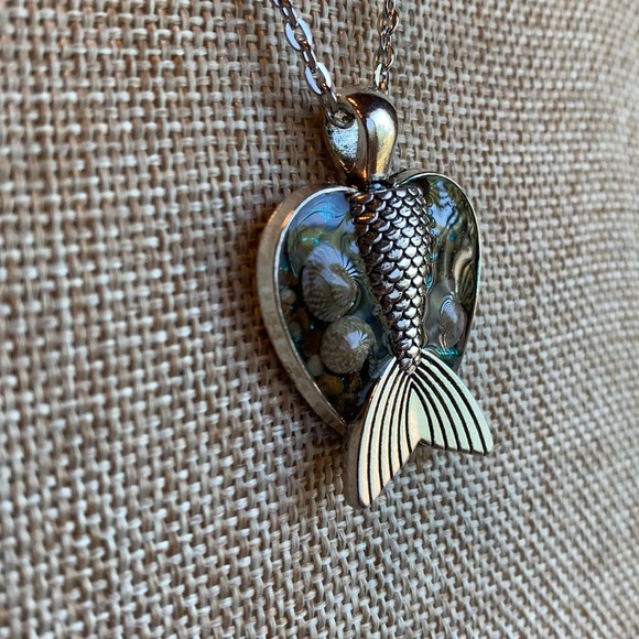 Mermaid Tail Necklace 24” Chain New Handmade - Picture 2 of 7